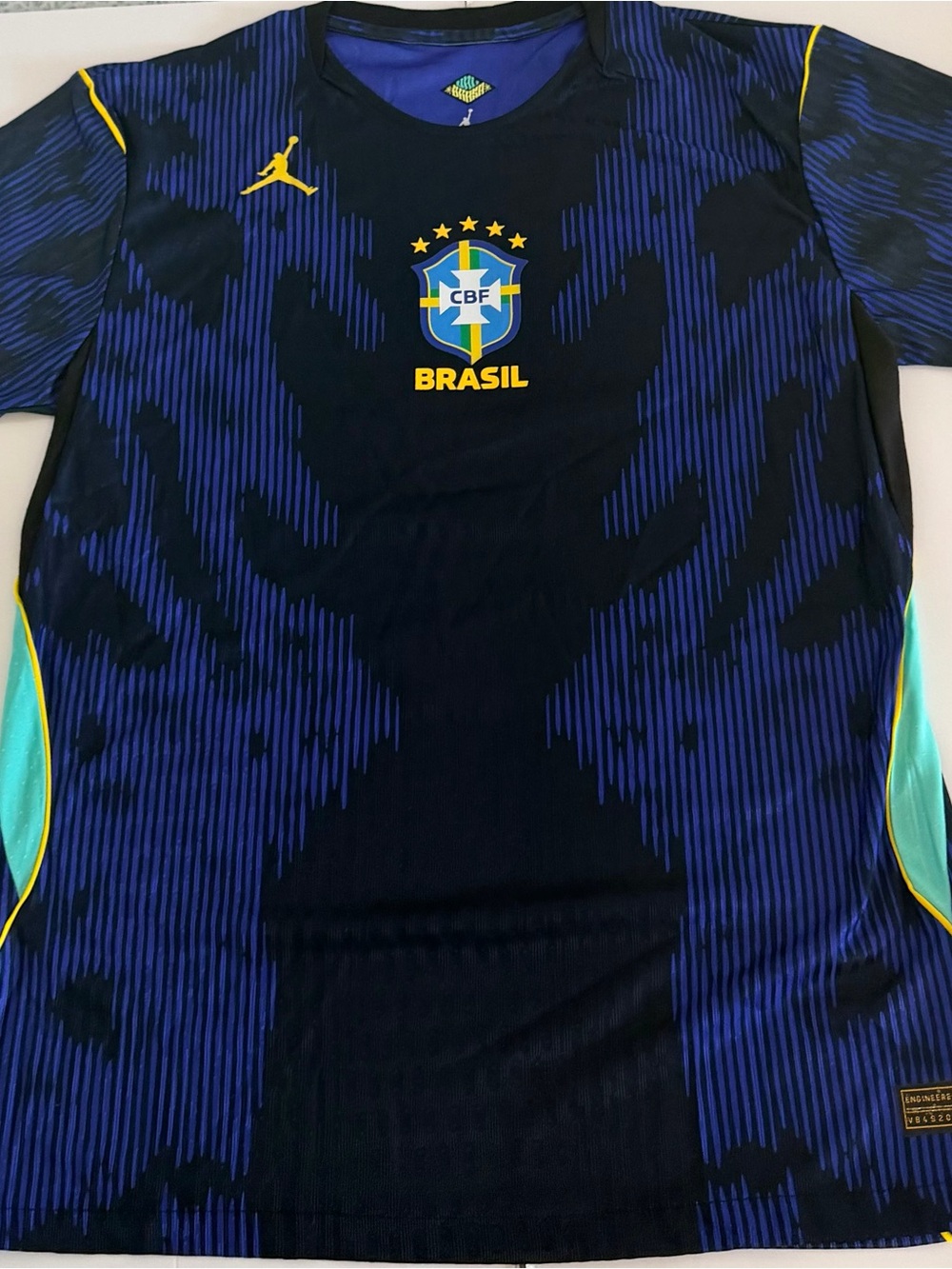 Jordan Brasil Men's Soccer Jersey — Navy with Yellow Accents